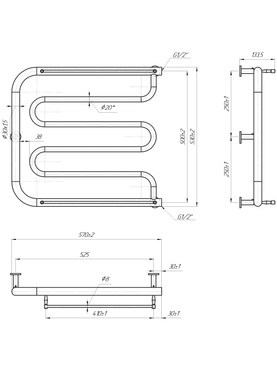 Фокстрот INOX 530x570/500