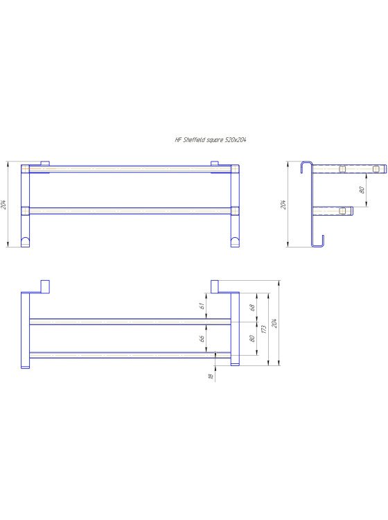 Полиця HF Sheffield 520x204 профільна