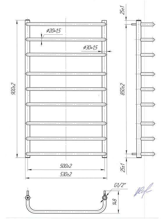 Стандарт 900х530/500