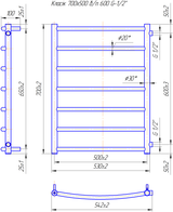 INOX Classic 700x550/600 side connection 1/2" 2