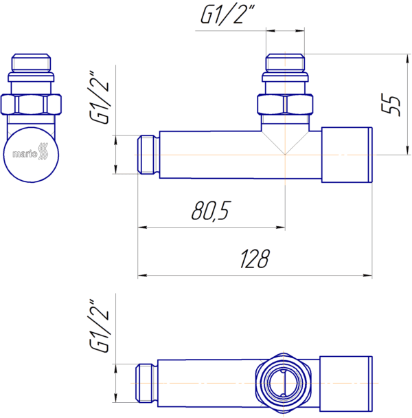 Кран угловой удлиненный, G1/2″ комплект 2шт — изображение 6