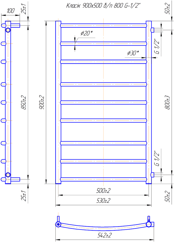 Класік Б/П 1/2" 900x550/800 - Зображення 2