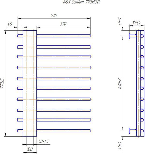 Комфорт INOX 770х530/50 - Зображення 4